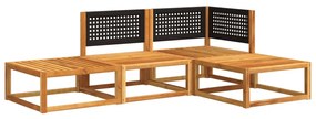 4 részes kerti kanapégarnitúra párnákkal, akácfa és rattan