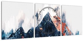 Kép - Absztrakt hegy (órával) (90x30 cm)
