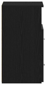 Éjjeli szekrények 2 db Fekete tölgy 50x32x60cm Mérnöki fa