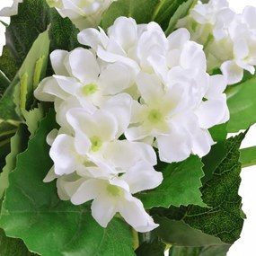 műhortenzia virágcseréppel 60 cm fehér