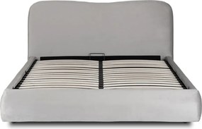 Ágy 180x200 cm méretben, ágyneműtartóval, szürke színben, velúr kárpittal BRISTOL