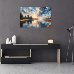 Kép - Napfestmény a víz felett (90x60 cm)