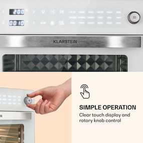 Klarstein Vigor Air, forrólevegős fritőz, 1800 W, 30 l, 18 program, felső és alsó fűtés