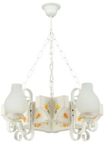 Brilagi - Láncos csillár QUEEN 4xE14/40W/230V bükk/krémszínű