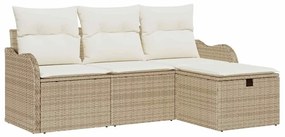 Kerti Kanapé Szett 4 pcs bézs és krémszínű 176 x 117 x 85 cm