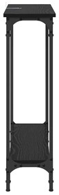 vidaXL Konzolasztal polcokkal Fekete tölgy 75 x 22,5 x 75 cm Faanyag