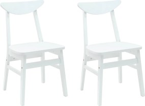 vidaXL Étkező Székek 2 pcs Fehér 42 x 47.5 x 81 cm Tömör Gumi Fa