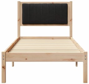 Ágykeret Kárpitozott Fejtámlával fejtámlával Fekete 80 x 200 cm