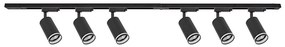 Milagro PIPE sínrendszerbe illeszthető spotlámpa 6xGU10/10W/230V, fekete MI27136
