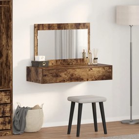 Fali sminkasztal Füstölt tölgy 100x40x70 cm