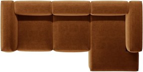 Téglavörös sarokkanapé (jobb oldali-heverő résszel) Bergamo – Cosmopolitan Design