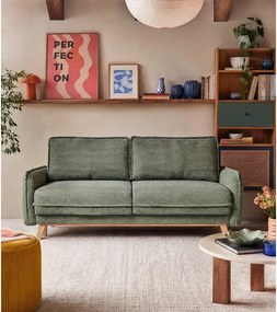Világoszöld kordbársony kinyitható kanapé 218 cm Tori – Bonami Selection