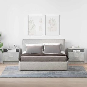 2 db betonszürke éjjeliszekrény fiókkal 51 x 31 x 47 cm