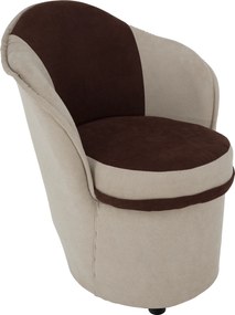 Fotel tárhellyel, bézs/barna, PERSI