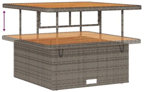 8 darabos kertibútor szett párnákkal, szürke poly rattan acacia
