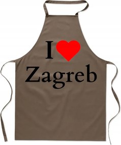 Konyhai kötény nyomott mintával I Love Zagreb Szeretem Zágráb Horvátország