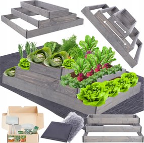 Lépcsőzetes láda állítható impregnált zöldséges magasított 27x90x90