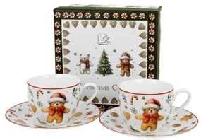 Karácsonyi porcelán kávés csésze + alj két személyes szett díszdobozban Christmas Cuties