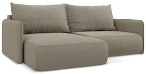 Bézs kinyitható-tárolóhelyes sarokkanapé (bal oldali) Nanea – Makamii