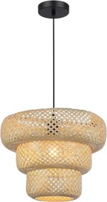 Kábelre függesztett TULUM függőlámpa 1xE27/15W/230V, átm. 35 cm, bambusz
