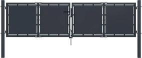 vidaXL antracit színű acél kerti kapu 300 x 75 cm