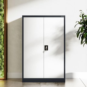 Fém iratszekrény KEVIN, 900 x 1400 x 400 mm, antracit-fehér