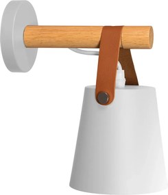 Designer fali lámpa fából és fémből szürke