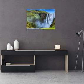 Üveg kép - Seljalandsfoss vízesés (70x50 cm)