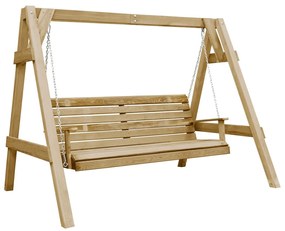 vidaXL impregnált fenyőfa kerti hintapad 205 x 150 x 157 cm