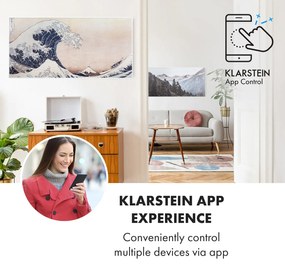 Klarstein Wonderwall Air Art Smart, infravörös hősugárzó, 120 x 60 cm, 700 W, alkalmazás, hullámok