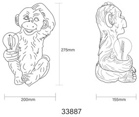 Globo 33887 - LED Napelemes dekoráció LED/0,02W/3V IP44 majom