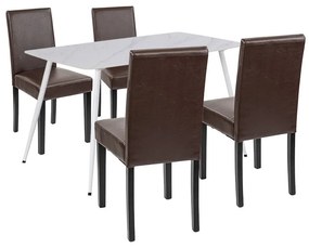 Megan 4+1 étkező garnitúra fehér-barna