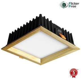 APLED-LED Lámpa SQUARE WOODLINE LED/12W/230V 4000K 17x17 cm fenyő tömör fa