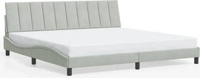 vidaXL világosszürke bársony ágykeret matrac nélkül Hanko 200 x 200 cm