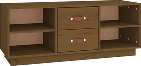 vidaXL mézbarna tömör fenyőfa TV-szekrény 100x34x40 cm