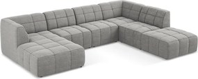 Szürke buklé sarokkanapé (U alakú) Aloha – Makamii