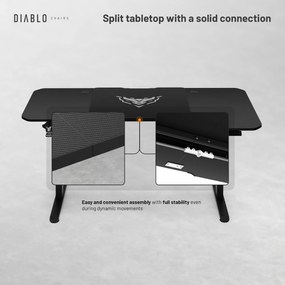 Diablo X-Tensio Állítható Magasságú Íróasztal 1600 Fekete
