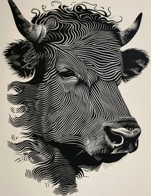 Poszter 50x65cm Bika fényes színekben