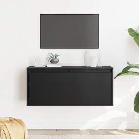 fekete tömör fenyőfa faliszekrény 80 x 30 x 35 cm