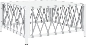 vidaXL fehér szőtt szövet kerti asztal 70 x 70 x 34 cm