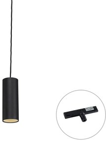 Design hanglamp zwart incl. rail adapter 1-fase - Slimline Tubo