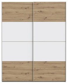 Gardróbszekrény KARO 170x210 cm fehér/artisan tölgy