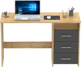 Számítógépasztal, artisan tölgy/grafit, LARISTOTE NEW