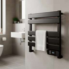 Elektromos törölközőszárító radiátor 150W - FEKETE