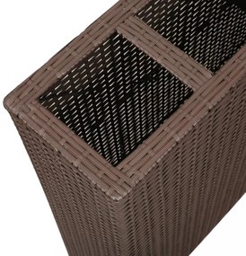 barna polyrattan kerti magaságyás 4 kaspóval