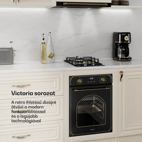 Klarstein Victoria Domino, gáz főzőlap, 2 Sabaf égő, üvegkerámia, retró design