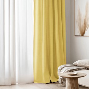 Goldea lenvászon keveréket tartalmazó drapéria - sárga 140x145 cm
