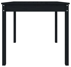fekete tömör fenyőfa kerti asztal 82,5 x 82,5 x 76 cm