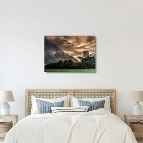 A felhők és az erdő képe (üvegen) (70x50 cm)