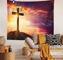 Fali Gobelin Függő Dekoráció Hálószoba Nappaliba 150x200cm Kereszt